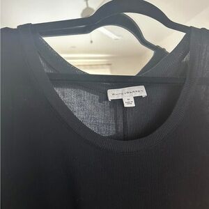 White + Warren Black Short Sleeve Tee